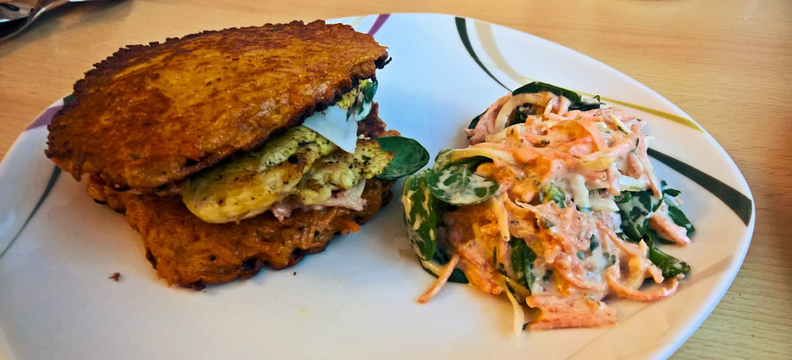 Hähnchen-Karotten-Burger